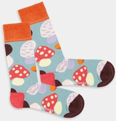 DillySocks Bunte Socken, Bio Baumwolle, Magic Mushrooms