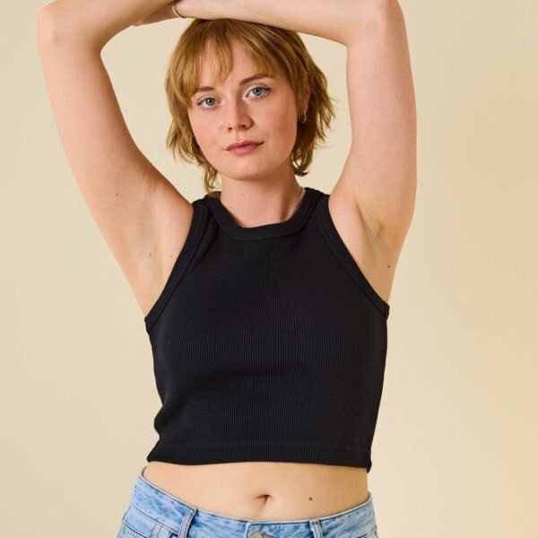 popeia Crop Top aus festem Bio-Baumwoll Stoff (gerippt)