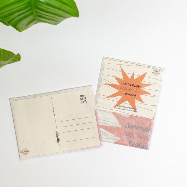 Kumanu - von Natur aus gut Grußkarte mit Bienenwachstuch, Gr. M