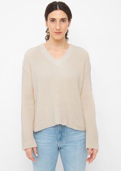 Givn Berlin Damen Strickpullover mit V-Ausschnitt aus Bio-Baumwolle - ELSA
