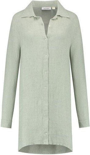 Yumeko Blusenkleid Gewaschenes Leinen Waffel