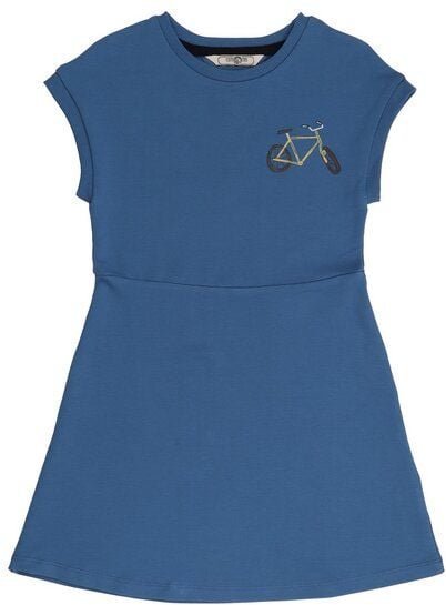 Cotokids Kinder Kleid Baumwolle, Blau, Brust-Patch, Walkiddy
