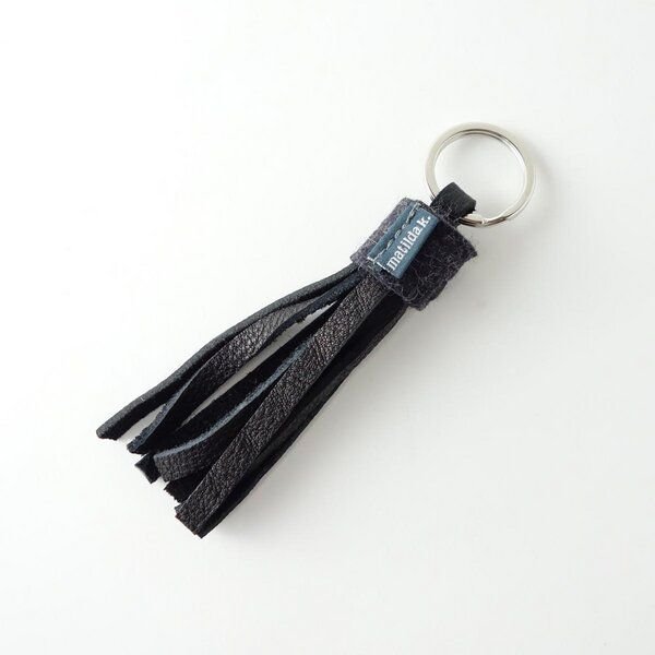 matilda k. manufaktur farbenfroher Schlüsselanhänger aus Leder 'alma' bunt | orange | grau | schwarz