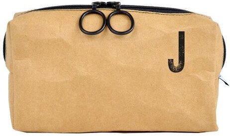 renna deluxe Waschtasche und Kosmetiktasche mit Monogramm, vegan, BRAUN