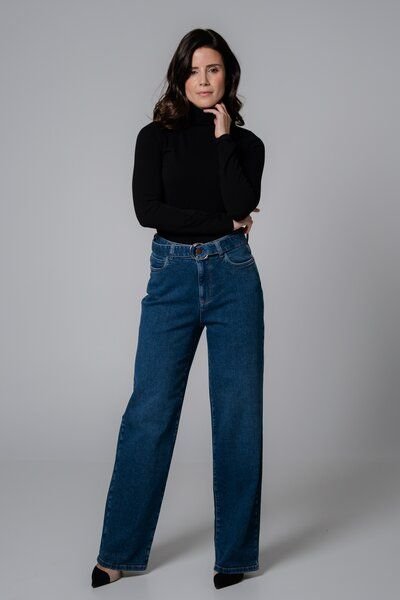 Thumbnail - Feuervogl fv-Flor:ence Wide Leg | High Waist | Medium Blue