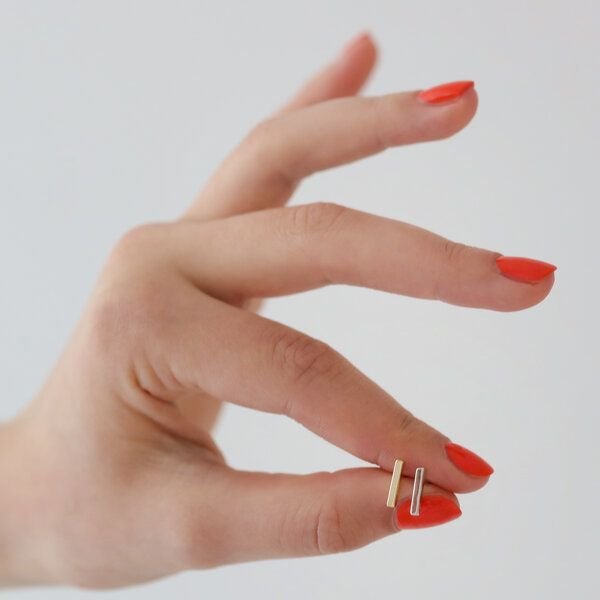 BELLYBIRD Jewellery OHRSTECKER - kleines Stäbchen, wasserfest, Silber 925/ vergoldet