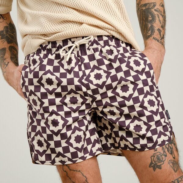 DEDICATED Badehose Mosaic Star - Plum Purple