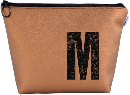 renna deluxe Kosmetiktasche und Kulturtasche personalisiert mit Monogramm - bronze