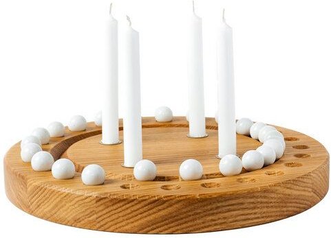 klotzaufklotz Adventskalender und Adventskranz mit Baumkerzen