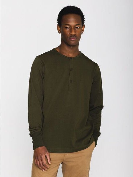 KnowledgeCotton Apparel Sweatshirt - BO long sleeve henley - aus Bio-Baumwolle