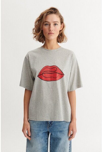Basic Apparel T-Shirt RAJA RED LIP aus Bio-Baumwolle GOTS