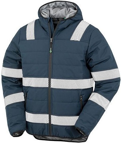 Result Genuine Recycled Safety Workwear HiViz Gefütterte Sicherheitsjacke Recycelt Warnschutz Regen- und Windjacken
