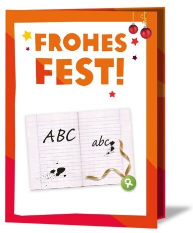 OxfamUnverpackt Spenden-Geschenk "Alphabetisierung für Frauen" (Weihnachtskarte mit Magnet)