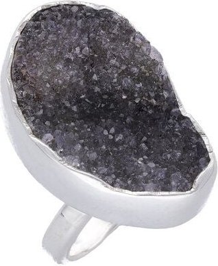pakilia Silber Ring schwarzer Amethyst Fair-Trade und handmade
