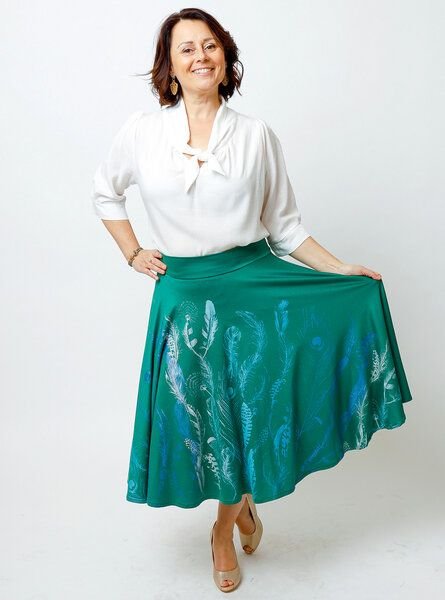 Peaces.bio - handbedruckte Biomode Tellerrock Federkleid