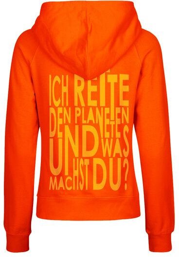 HANDGEDRUCKT "Weltretten" Frauen Hoody aus reiner Biobaumwolle (kbA)