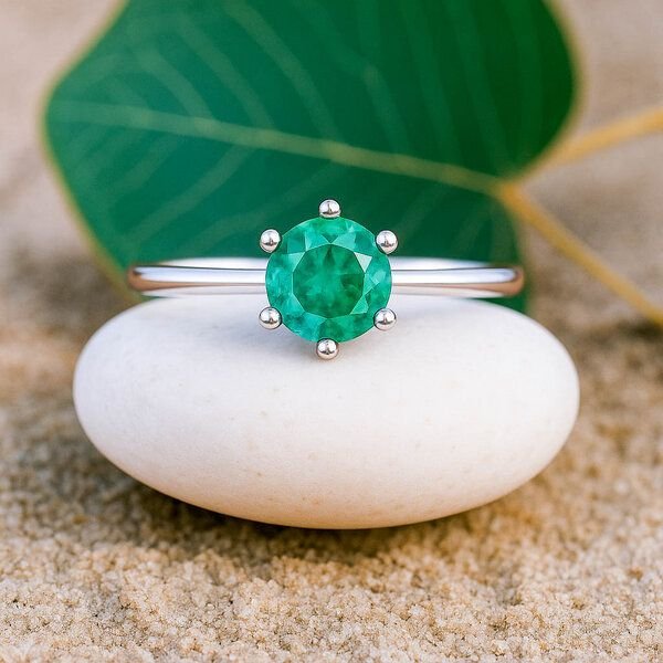 Spirit of Island Smaragd Solitär Ring | 925 Silber