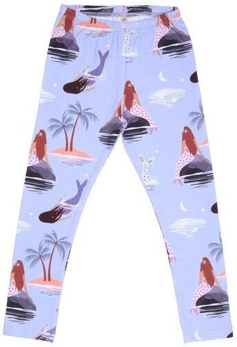 Kinder Leggings GOTS zertifiziert, Bio-Baumwolle, lila, Meerjungfrau-Muster, weich & elastisch, bequem – Walkiddy
