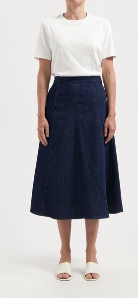MUD Jeans Damen Jeans "Mae Panel Skirt - Stone Indigo"