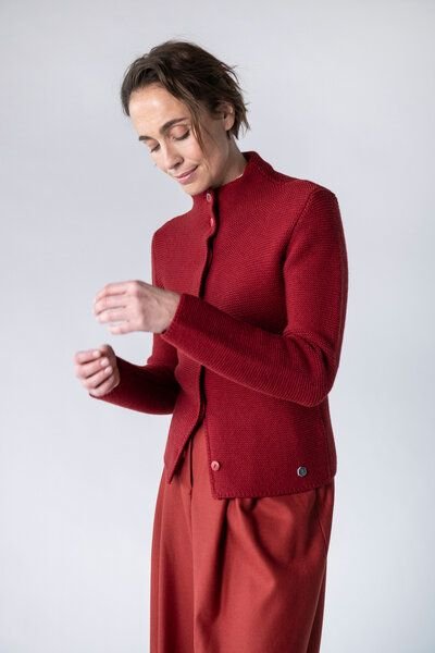 Grenz/gang Damen Strickjacke ELLY aus Schurwolle (kbT) - uni