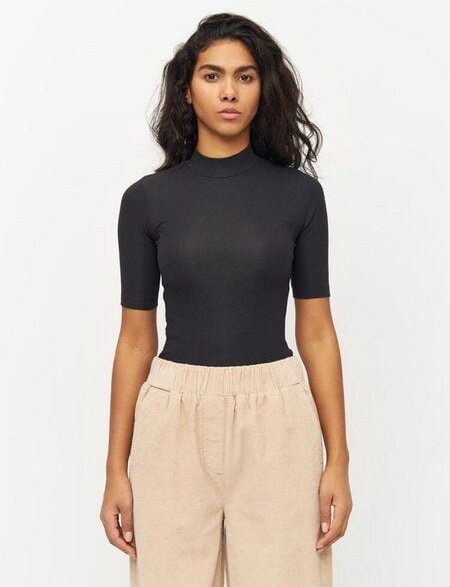 KnowledgeCotton Apparel Rib High Neck Short Sleeve