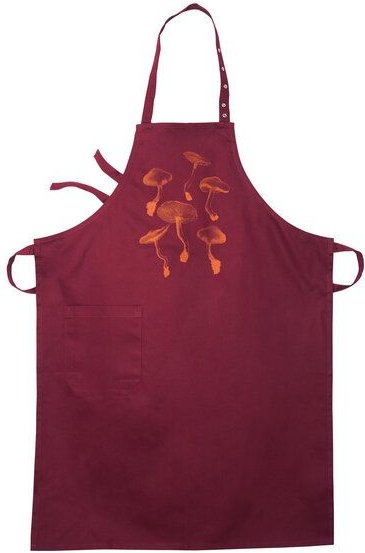 HANDGEDRUCKT "Pilze" Latzschürze