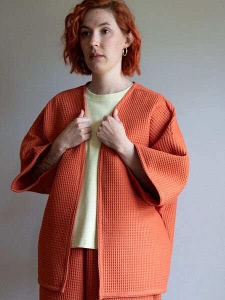 Thumbnail - Ecostories Oversize Kimono Waffel