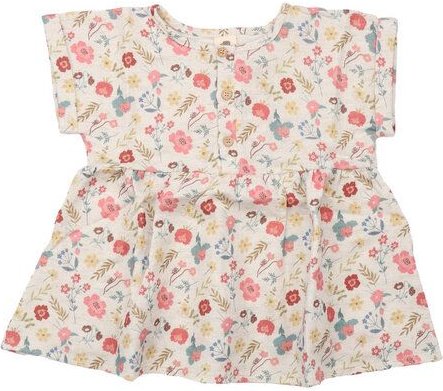 Bio-Baumwoll-Bluse mit Blumen & Blättern - Mehrfarbig, GOTS-zertifiziert – Walkiddy