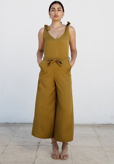 Studio Hertzberg JUMPSUIT "FA-SAA" AUS SEIDIG UND SAMTIGEM PREMIUM TENCEL