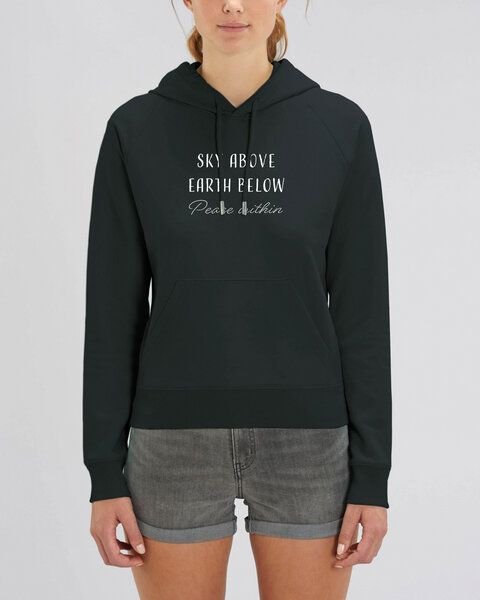 Human Family Bio Damen Sweatshirt mit Kapuze "Trekker - Peace within"