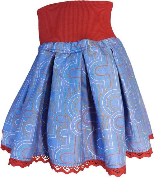 liebewicht Faltenrock Drehrock blau gemustert für Mädchen aus Biobaumwolle