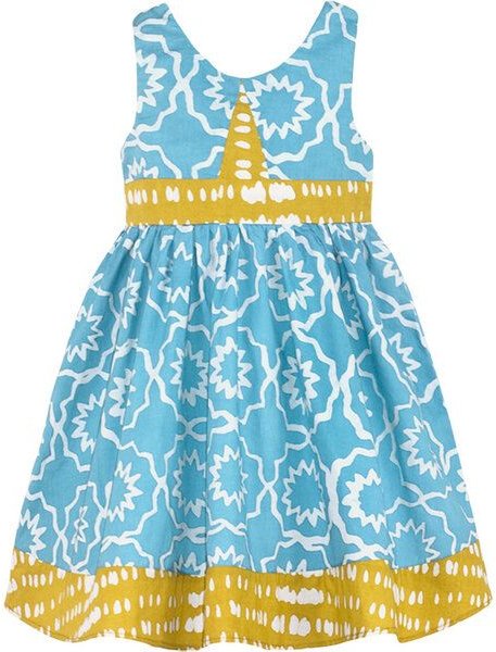 Global Mamas Bio Twirl Kleid - Chroma - Himmelblau
