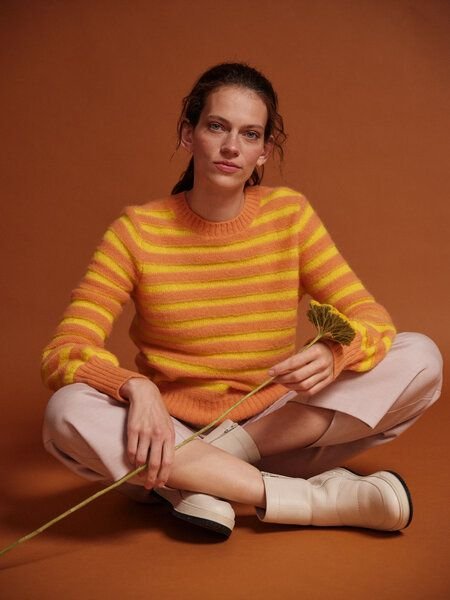 LANIUS Streifenpullover aus Alpakawolle