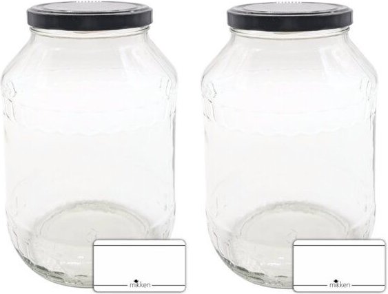 mikken 2 große Einmachgläser 2650 ml mit Deckel (TO100)