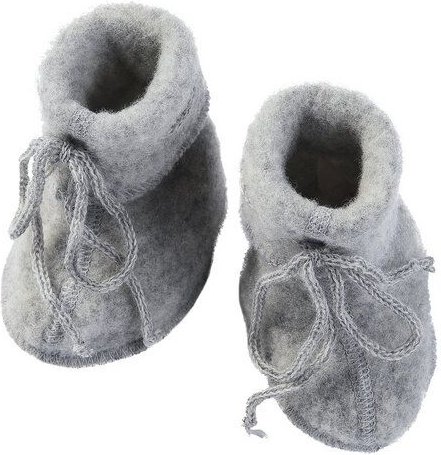 Engel natur Baby Schühchen mit Bändel und Flatlocknähten Bio-Schurwolle