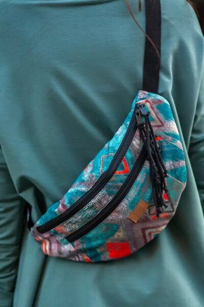 Bauchtasche Bolsa – Robustem Softshell verstellbarem Gürtel – Mehrere Reißverschlusstaschen – Schwarz oder farbenfrohes ...