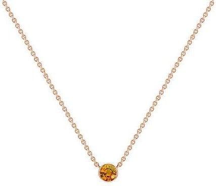 Thumbnail - Eppi Silberne minimalistische Kette mit einem Padparadscha Saphir Glosie
