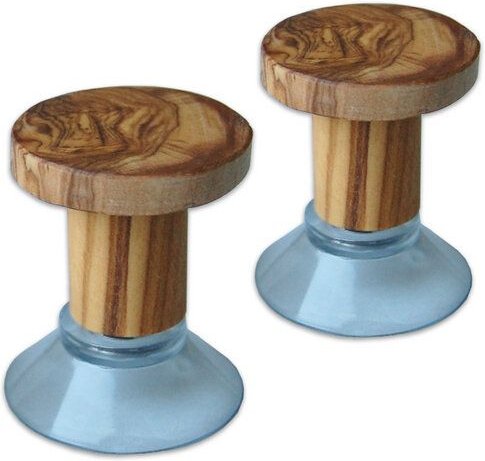 Olivenholz erleben Handtuchhaken PLOP mit Gumminoppen - 2er Set