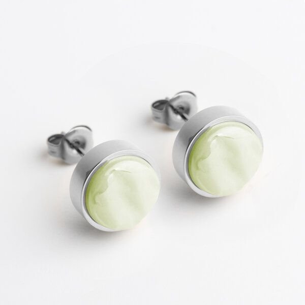 ALEXASCHA Edelstahl Ohrstecker mit Glasstein | Silber