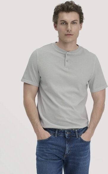 hessnatur Heavy Jersey Henley Shirt Relaxed aus reiner Bio-Baumwolle