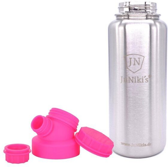 JN JuNiki's JuNiki`s isolierte Edelstahl Trinkflasche 1 Liter mit Double Neck Deckel