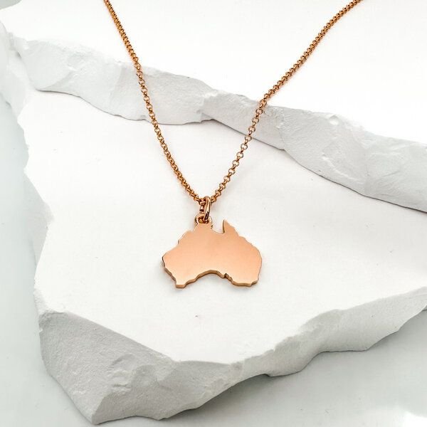 MOANINA Kette Australien Kontinent - 925 Silber/18k Gold Vermeil - 3 Längen