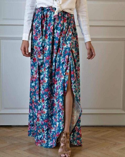 Aatise Langer bedruckter Wickelrock Zilou 100% EcoVero