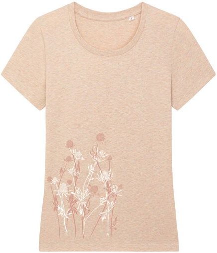 Spangeltangel Damenshirt mit Distel-Motiv aus Bio-Baumwolle, Natur-Motiv