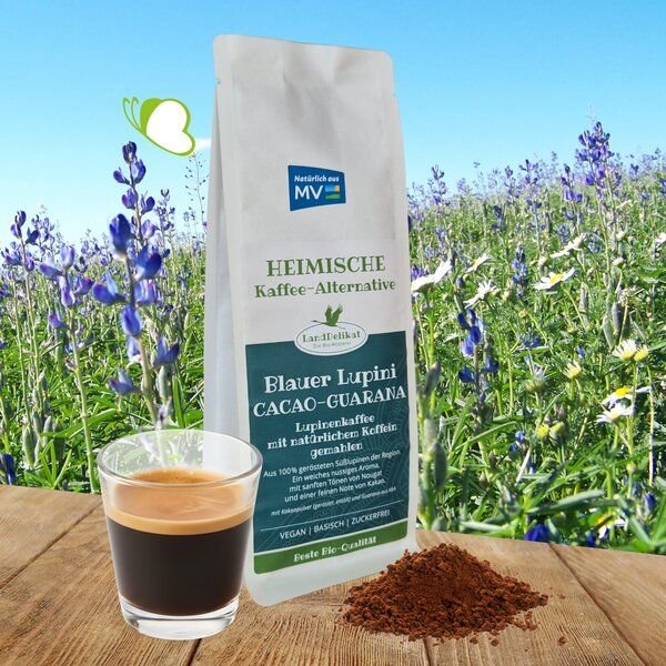 Bio-Rösterei LandDelikat Bio-Lupinenkaffee I Blauer Lupini CACAO & GUARANA I gemahlen I 200g
