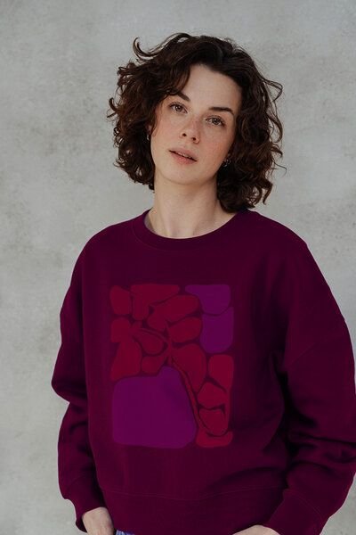 Kultgut Artdesign - Biofair- Kuscheliger Sweater im Boxistyle / Love Field