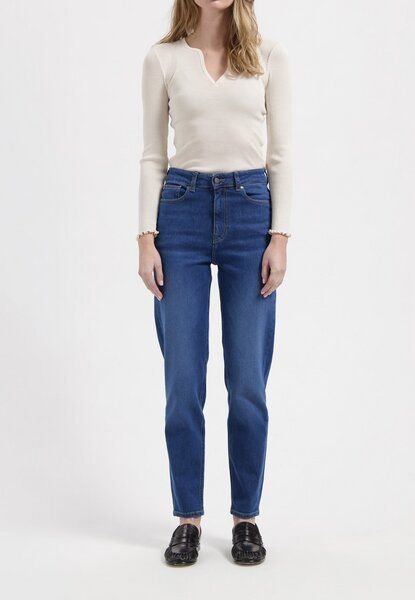 MUD Jeans Damen Jeans Tapered "Mams - Stone Indigo"