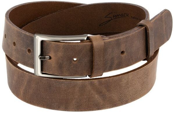 Simaru Herren Ledergürtel Orleans Used-Look, Premium Leder pflanzlich gegerbt