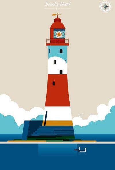 Photocircle Poster / Leinwandbild - Leuchtturm Beachy Head