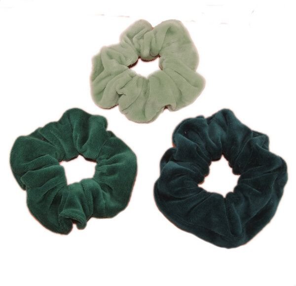 Frija Omina Scrunchies Nickisamt - Haargummis im 3er Set